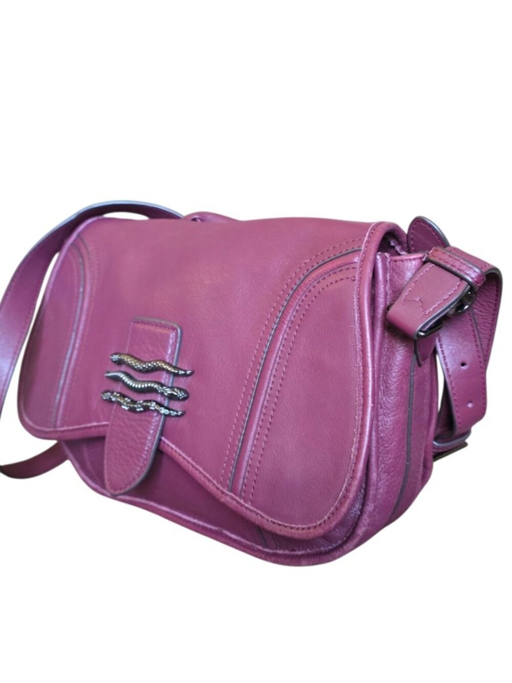 Aimee Kestenberg Oxblood Fierce Leather Saddle Crossbody Bag Burgundy - Picture 5 of 16